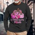 In October We Wear Pink Football Pumpkin Breast Cancer Long Sleeve T-Shirt Gifts for Old Men