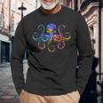 Octopus Graphic Colorful Ocean Octopus Long Sleeve T-Shirt Gifts for Old Men