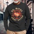 Ok Maybe Today Satan Retro Vintage Halloween Vintage Halloween Long Sleeve T-Shirt Gifts for Old Men
