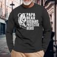 Papa Bear Husband Protector Hero Dad Fathers Day Long Sleeve T-Shirt T-Shirt Gifts for Old Men