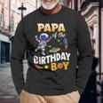 Papa Of The Birthday Boy Space Astronaut Birthday Long Sleeve T-Shirt T-Shirt Gifts for Old Men
