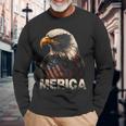 Patriotic Bald Eagle 4Th Of July Usa American Flag Long Sleeve T-Shirt T-Shirt Gifts for Old Men