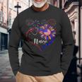 Patriotic Nurse 4Th Of July American Flag Sunflower Love Long Sleeve T-Shirt Gifts for Old Men