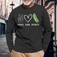 Peace Love Pickles Retro Pickles Lover Food Lover Long Sleeve Gifts for Old Men