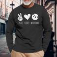 Peace Love Wiffleball Player Wiffleball Champion Long Sleeve T-Shirt Gifts for Old Men