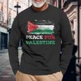 Peace For Palestine Palestine Flag Long Sleeve T-Shirt Gifts for Old Men