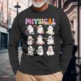 Physical Therapy Halloween Boo Ghost Spooky Season Long Sleeve T-Shirt Gifts for Old Men