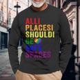 All Places Should Be Safe Spaces Gay Pride Ally Lgbtq Month Long Sleeve T-Shirt T-Shirt Gifts for Old Men