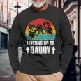 Pregnancy Announcement For Gamer Dad Leveling Up To Dad Long Sleeve T-Shirt Gifts for Old Men