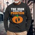 Pregnant Halloween Costume For Dad Expecting Lil Pumpkin Long Sleeve T-Shirt Gifts for Old Men