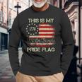 This Is My Pride Flag 4Th Of July Patriotic Usa Flag On Back Long Sleeve T-Shirt Gifts for Old Men