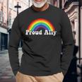 Proud Ally Lgbtq Lesbian Gay Bisexual Trans Pan Queer Long Sleeve T-Shirt T-Shirt Gifts for Old Men