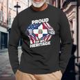 Proud Of My Heritage Dominican Republic American Flag Long Sleeve T-Shirt Gifts for Old Men