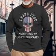I Have Ptsd Pretty Tired Of Stupid Democrats American Skull Long Sleeve T-Shirt T-Shirt Gifts for Old Men