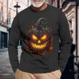 Pumpkin Scary Spooky Halloween Costume For Woman Adults Long Sleeve T-Shirt Gifts for Old Men