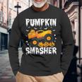 Pumpkin Smasher Halloween Monster Truck Lover Boys Toddler Long Sleeve T-Shirt Gifts for Old Men