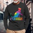 Purride Cat Gay Pride Lgbt Month 2023 Lgbt Love Cat Long Sleeve T-Shirt T-Shirt Gifts for Old Men