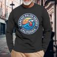 Rancho Palos Verdes California Ca Vintage Nautical Waves Des Long Sleeve T-Shirt Gifts for Old Men