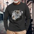 Realistic Awesome Tiger Animal Lovers Long Sleeve T-Shirt Gifts for Old Men