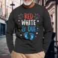 Red White And Due Baby Reveal Pregnancy Announcet Long Sleeve T-Shirt Gifts for Old Men