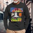 There's Some Horrors In This House Halloween Spooky Season Long Sleeve T-Shirt Gifts for Old Men