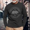 Retro Bear Yellowstone National Park 1872 Hiking Souvenir Long Sleeve T-Shirt Gifts for Old Men