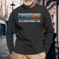 Retro Sunset Stripes Allenhurst Georgia Long Sleeve T-Shirt Gifts for Old Men
