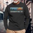 Retro Sunset Stripes Anderson Mill Georgia Long Sleeve T-Shirt Gifts for Old Men