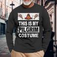 Retro Thanksgiving Pilgrim Costume Turkey Day Boys Long Sleeve T-Shirt Gifts for Old Men