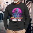 Retro Zombie Vintage Undead 80S Horror Movies Made Me 80S Long Sleeve T-Shirt Gifts for Old Men