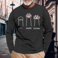 Rock Paper Scissors Cat Paws Cute Paw Kitten Paw Cat Long Sleeve T-Shirt Gifts for Old Men