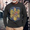 Romanian Pride Coat Of Arms Of Romania Heritage Celtic Long Sleeve T-Shirt T-Shirt Gifts for Old Men