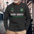 Saudi Arabia SportSoccer Jersey Flag Football Long Sleeve T-Shirt T-Shirt Gifts for Old Men