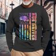 School Bus Driver 4Th Of July Amercan Flag Back To School Long Sleeve T-Shirt Gifts for Old Men