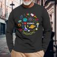 Science Lover Chemistry Biology Physics Love Science Long Sleeve T-Shirt Gifts for Old Men