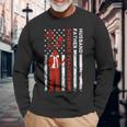 Science Teacher Husband Dad Usa Flag American Fathers Long Sleeve T-Shirt T-Shirt Gifts for Old Men