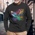 Shark Beach Lover Ocean Animal Graphic Novelty Long Sleeve T-Shirt Gifts for Old Men