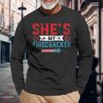 Shes My Firecracker His And Hers 4Th July Matching Couples Long Sleeve T-Shirt T-Shirt Gifts for Old Men