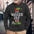 Soccer Elf Family Matching Christmas Group Elf Pajama Long Sleeve T-Shirt Gifts for Old Men