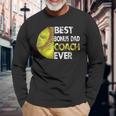 Softball Best Bonus Dad Coach Ever Retro Fathers Day Long Sleeve T-Shirt Gifts for Old Men