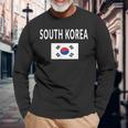 South Korea Korean Flag Souvenir Seoul Long Sleeve T-Shirt Gifts for Old Men