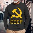 Soviet Union Hammer And Sickle Russia Communism Ussr Cccp Long Sleeve T-Shirt Gifts for Old Men