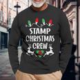 Stamp Name Christmas Crew Stamp Long Sleeve T-Shirt Gifts for Old Men