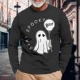 Stay Spooky Boo Cute Ghost Halloween Spooky Season Pocket Long Sleeve T-Shirt Gifts for Old Men