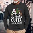 Straight Outta North Pole Christmas Pajama Long Sleeve T-Shirt Gifts for Old Men