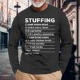 Stuffing Recipe Thanksgiving Food Costume Dark Long Sleeve T-Shirt Gifts for Old Men