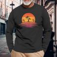 Sunset Beach Silhouette Tropical Palm Tree Sunny Lover Long Sleeve T-Shirt T-Shirt Gifts for Old Men
