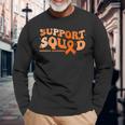 Support Squad Orange Ribbon Leukemia Blood Cancer Awareness Long Sleeve T-Shirt T-Shirt Gifts for Old Men