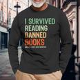 I Survived Reading Banned Books Book Lover Read Banned Books Long Sleeve Gifts for Old Men