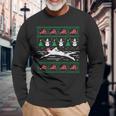 Swimmin Santa Ugly Christmas Sweater Sport Swim Swimmer Long Sleeve T-Shirt Gifts for Old Men
